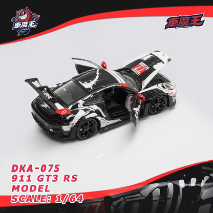 Demon King Auto 1:64 911 GT3 RS (992) Skeleton Rexy Dinosaur #77 (Openable Front Hood + Doors) in Premium Box Packaging