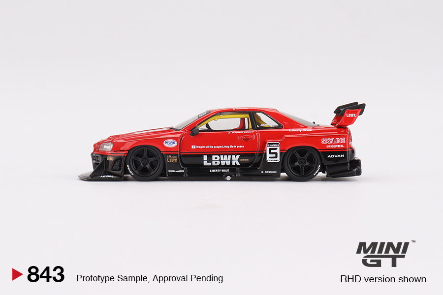Mini GT 1:64 Nissan LB-ER34 Super Silhouette SKYLINE Red/Black (MGT-00843-CH)