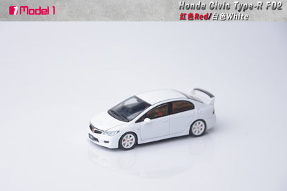 Model One 1:64 Honda Civic Type-R FD2 White Openable Front Hood Detailed Engine Limited 999 Pieces Honda Official Licensed