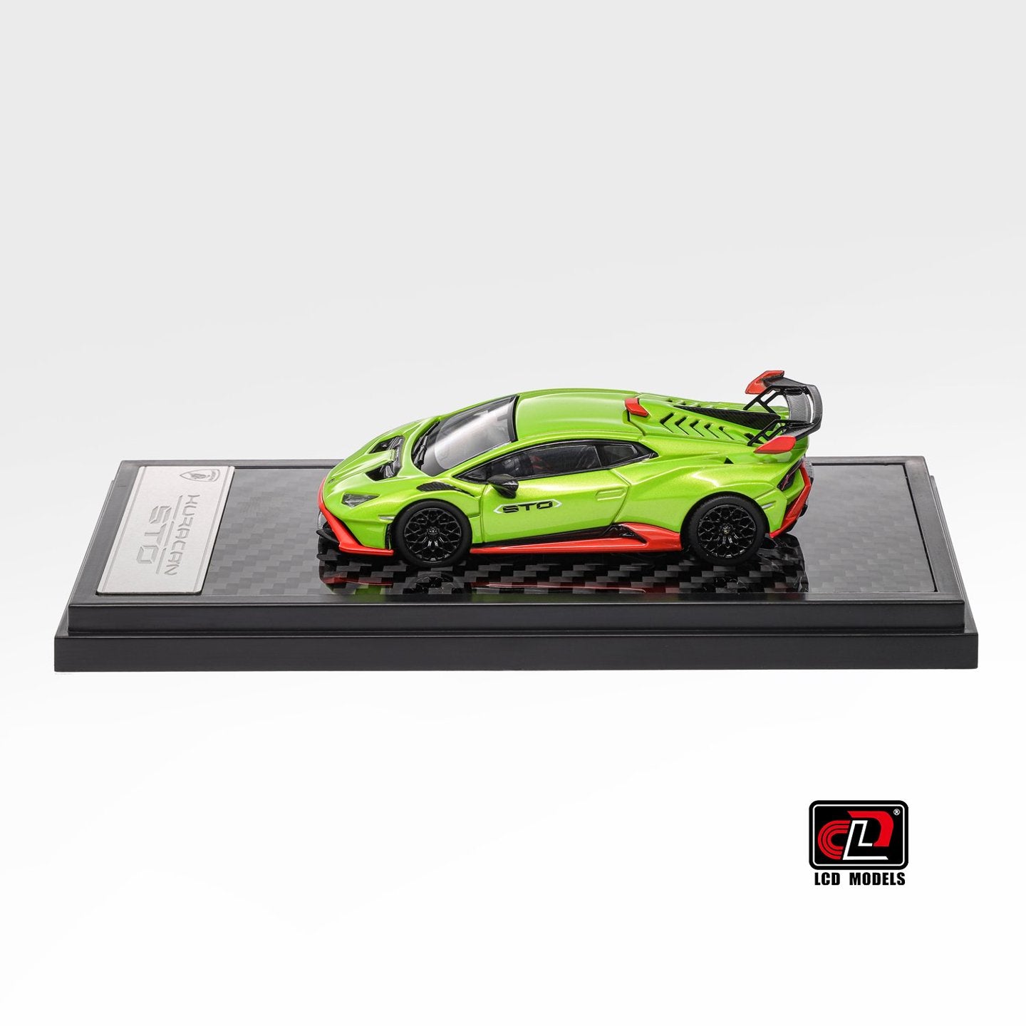 LCD Model 1:64 Lamborghini Huracan STO Green Openable Engine Hood with Detailed Engine Lamborghini Official Licensed