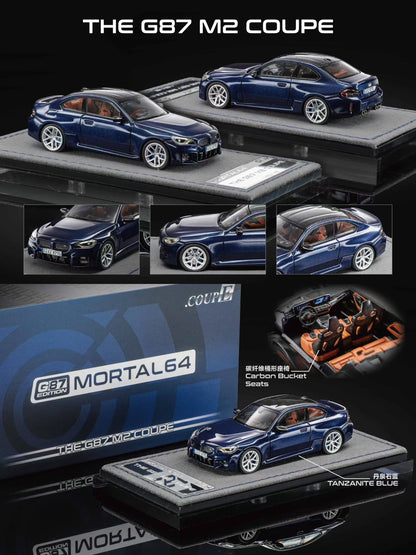 Mortal 1:64 BMW M2 Mk2 G87 Tanzanite Blue in Premium Box Packaging