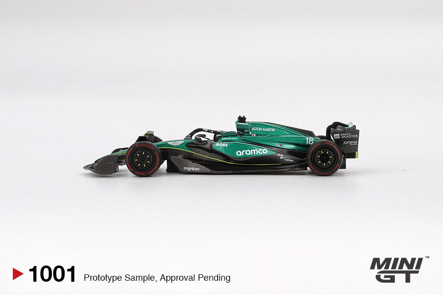 Mini GT 1:64 Aston Martin AMR24 #18 Lance Stroll 2024 F1 2024 Bahrain GP (MGT01001-CH)