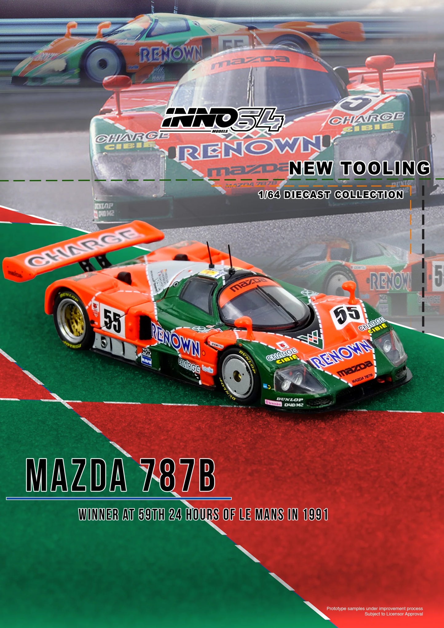 INNO64 1:64 MAZDA 787B Winner At 24 Hours Le Mans 1991 (IN64-787B-LM91W)