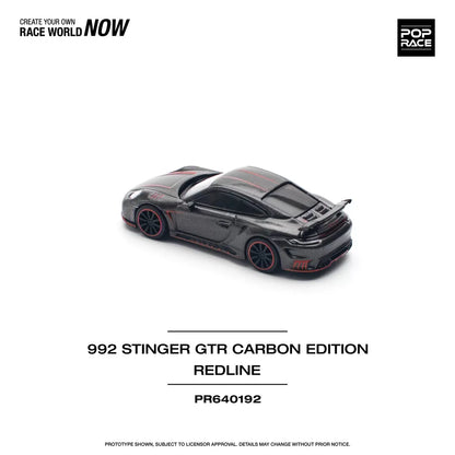 Pop Race 1:64 Porsche 992 Stinger GTR TopCar Design Carbon Edition Redline (PR640192)