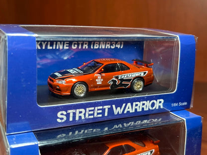 Street Weapon 1:64 Nissan Skyline GT-R R34 Z-Tune Need For Speed 7 Underground Orange Gold