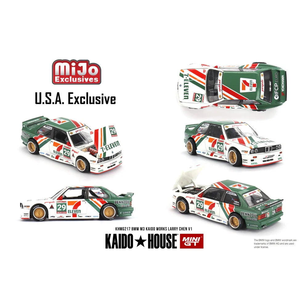 Mini GT x KAIDOHOUSE 1:64 BMW M3 KAIDO WORKS LARRY CHEN V1  - USA Exclusive (KHMG217)