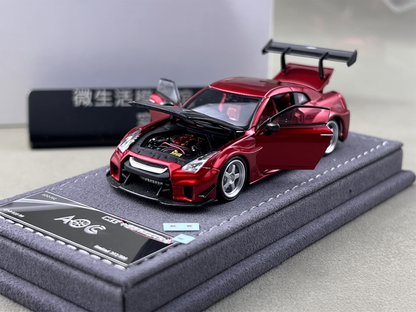 AOC 1:64 Nissan GT-R R35 Metallic Red Hobby Expo China 2026 Limited Edition (Openable All Doors and Hoods with Detailed Engine and Decal Stickers)