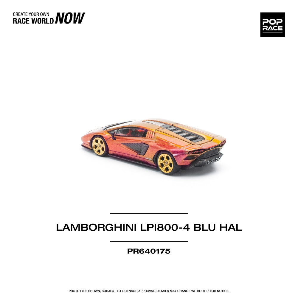 Pop Race 1:64 Lamborghini Countach LPI 800-4 BLU HAL Opening Front and Rear Detailed Engine (PR640175)