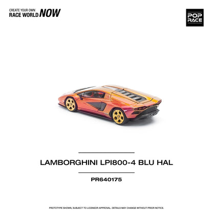 Pop Race 1:64 Lamborghini Countach LPI 800-4 BLU HAL Opening Front and Rear Detailed Engine (PR640175)