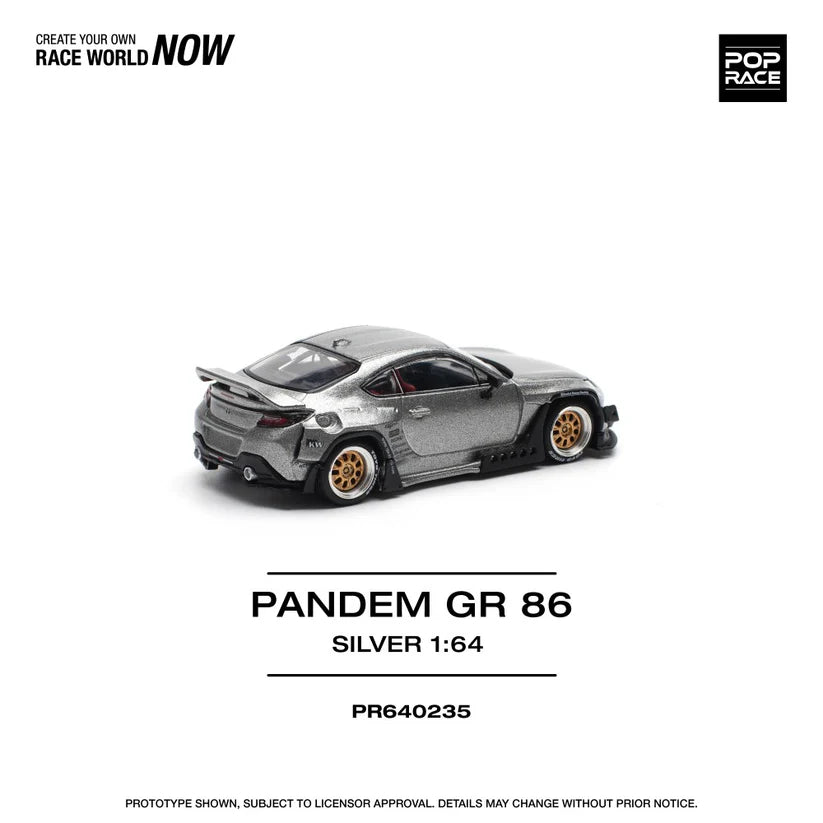 Pop Race 1:64 Toyota PANDEM GR86 ZN8 2022 ROCKET BUNNY Openable Front Hood Detailed Engine (PR640235)