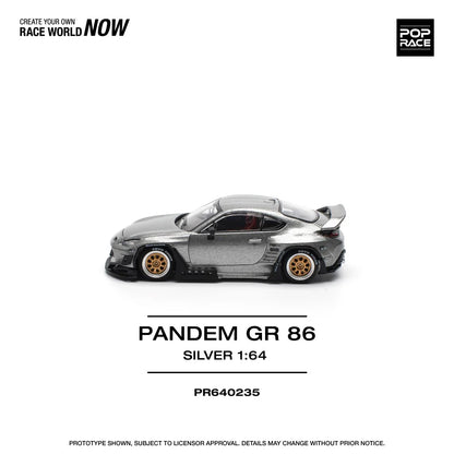 Pop Race 1:64 Toyota PANDEM GR86 ZN8 2022 ROCKET BUNNY Openable Front Hood Detailed Engine (PR640235)