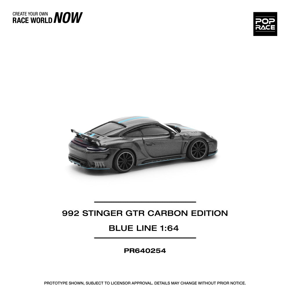 Pop Race 1:64 Porsche 992 Stinger GTR Carbon Edition Blue Line (PR640254)