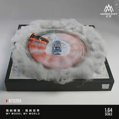 MoreArt 1:64 Car Drift Turnable Scene 01 Version (Model cars can drift on the diorama, Please see the drifting effect in the attached video)