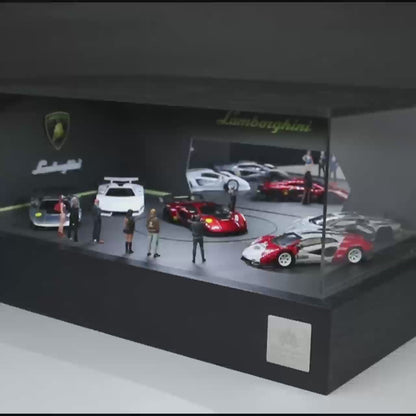 MoreArt 1:64 Lanboghini Rotating Display Booth Scene LED Light Diorama + 1 Showgirl Figure (Rotating Booth is self rotating powered by USB, Please see the rotating effect in the attached video)