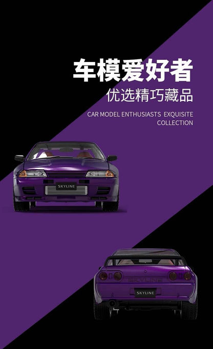 Time Micro 1/64 Nissan Skyline GT-R R32 Open Bonnet Engine Hood Metallic Red w/ Model Girl Miniature Figure