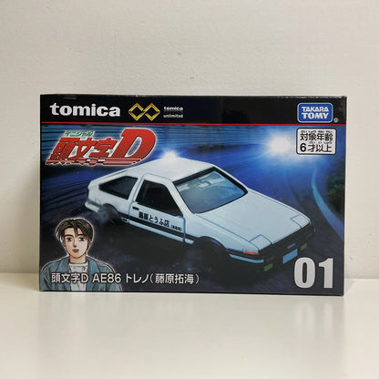 Tomica Premium Unlimited Toyota INITIAL D AE86 Trueno (FUJIWARA TAKUMI) Openable Doors No.01