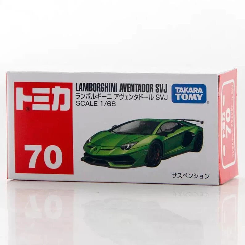 Tomica 1:68 Lamborghini Aventador SVJ Green with Car Suspension No.70