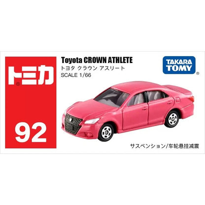 Tomica 1/66 Toyota Crown Athlete Pink with Car Suspension No.92