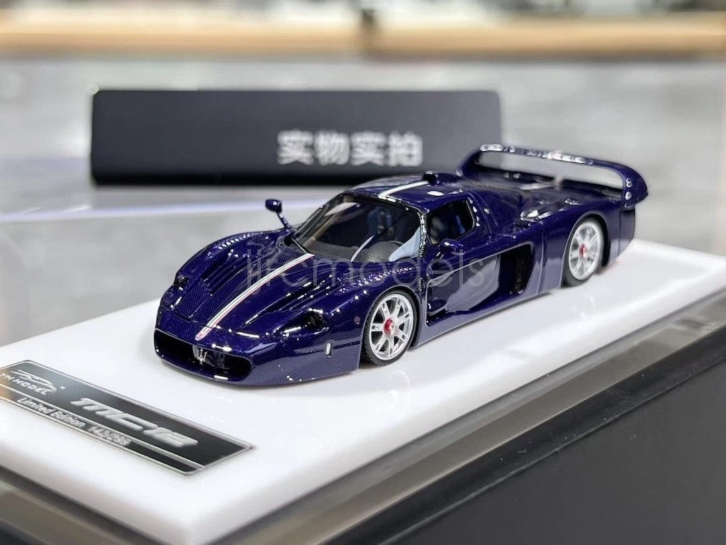 [Premium Resin Model] YM Model 1:64 Maserati MC12 Stradale Carbon Blue with Italian Stripes Limited 299 Pieces