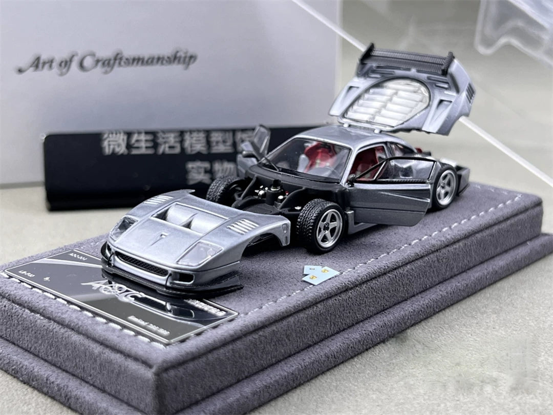 AOC 1:64 F40 Raw Metal Edition Hobby Expo China 2026 Limited Edition (Openable All Doors and Hoods with Detailed Engine and Decal Stickers)
