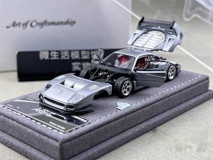 AOC 1:64 F40 Raw Metal Edition Hobby Expo China 2026 Limited Edition (Openable All Doors and Hoods with Detailed Engine and Decal Stickers)