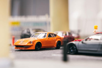 KJ Miniatures 1/64 LBWK Nissan Fairlady Z S30 Orange 1:64 Scale Diecast Model Car