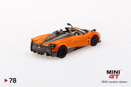 Mini GT- 1/64 Pagani Huayra Roadster Arancio Saint Tropez Orange RHD (MGT00078-R)