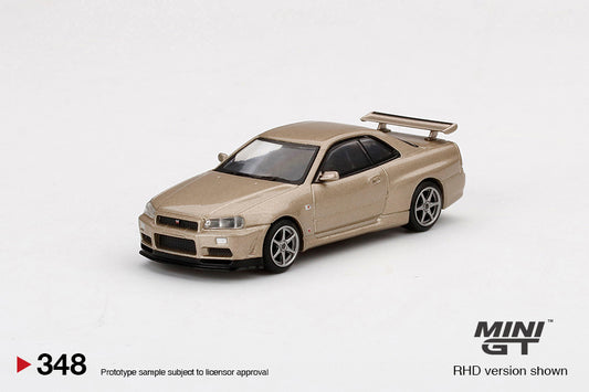 Mini GT-1/64 Nissan Skyline GT-R (R34) M-Spec Silica Breath RHD (MGT00348-R)