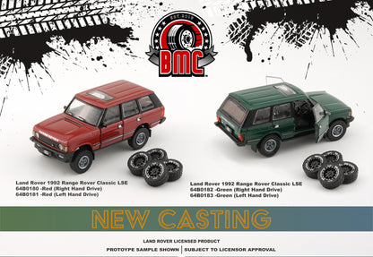 BM Creations 1/64 Land Rover 1992 Range Rover Classic LSE with 4 Additional Wheels- Red (RHD)