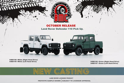 BM Creations 1/64 Land Rover 2016 Defender 110 Pick Up- White (RHD)