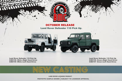 BM Creations 1/64 Land Rover 2016 Defender 110 Pick Up- White (RHD)