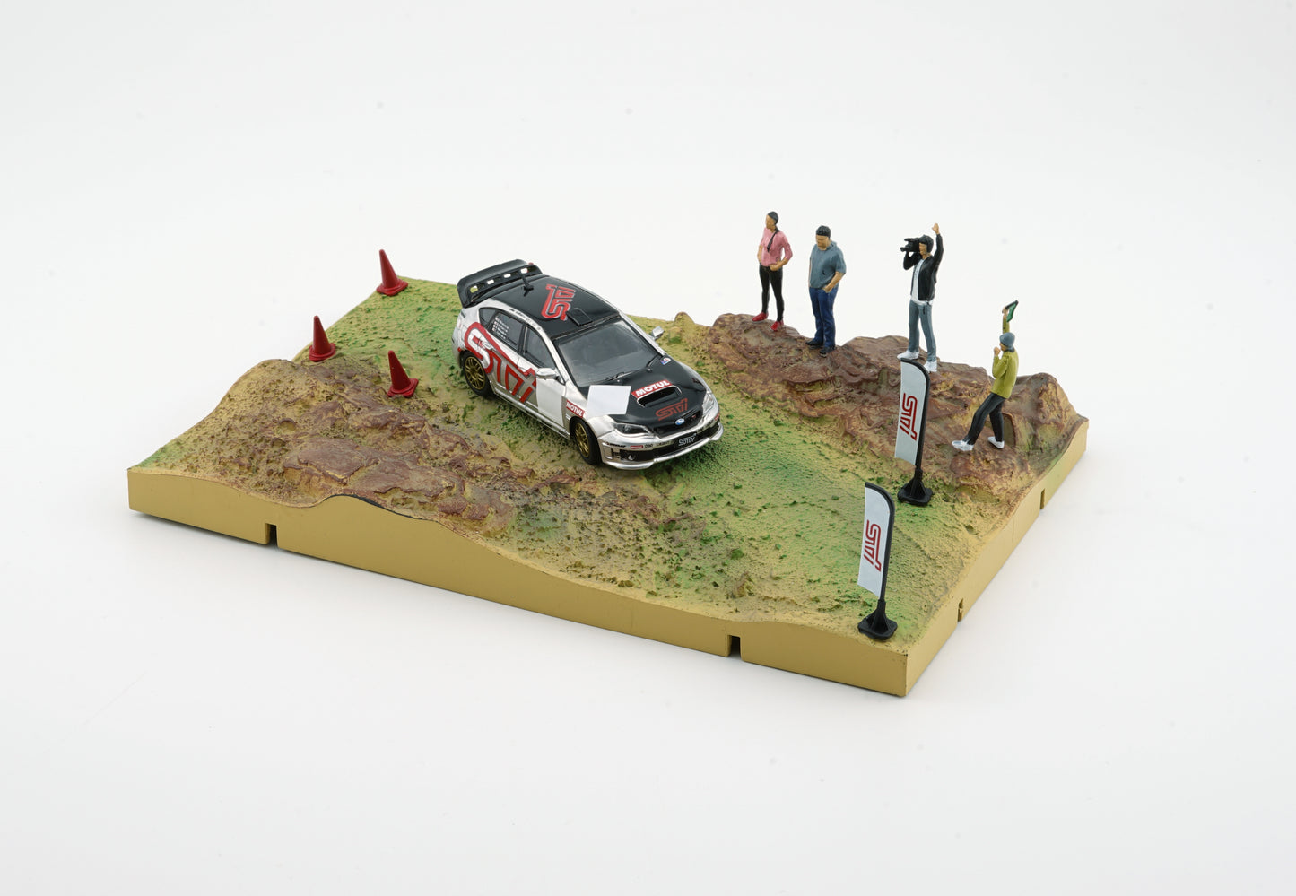BM Creations 1/64 Subaru Impreza WRX STI 2009 w/ Muddy Rally Landscape Diorama + Figures + Accessories (Limited Edition)