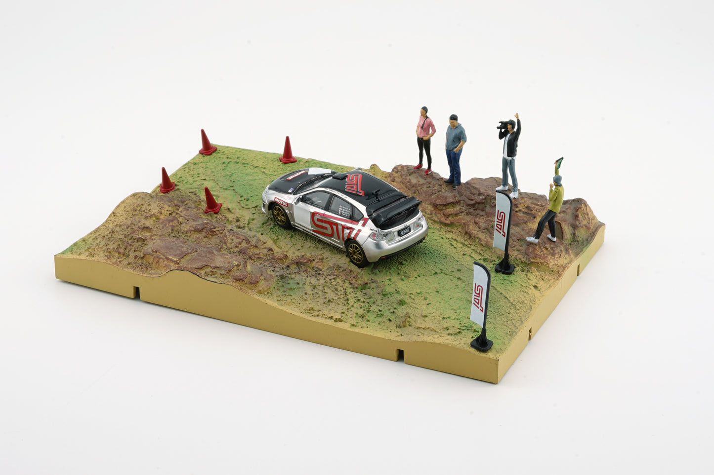 BM Creations 1/64 Subaru Impreza WRX STI 2009 w/ Muddy Rally Landscape Diorama + Figures + Accessories (Limited Edition)
