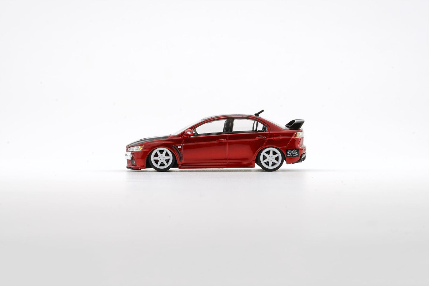 BM Creations 1/64 Mitsubishi Lancer Evolution X Red JDM w/ 4 Additional Wheels (RHD)