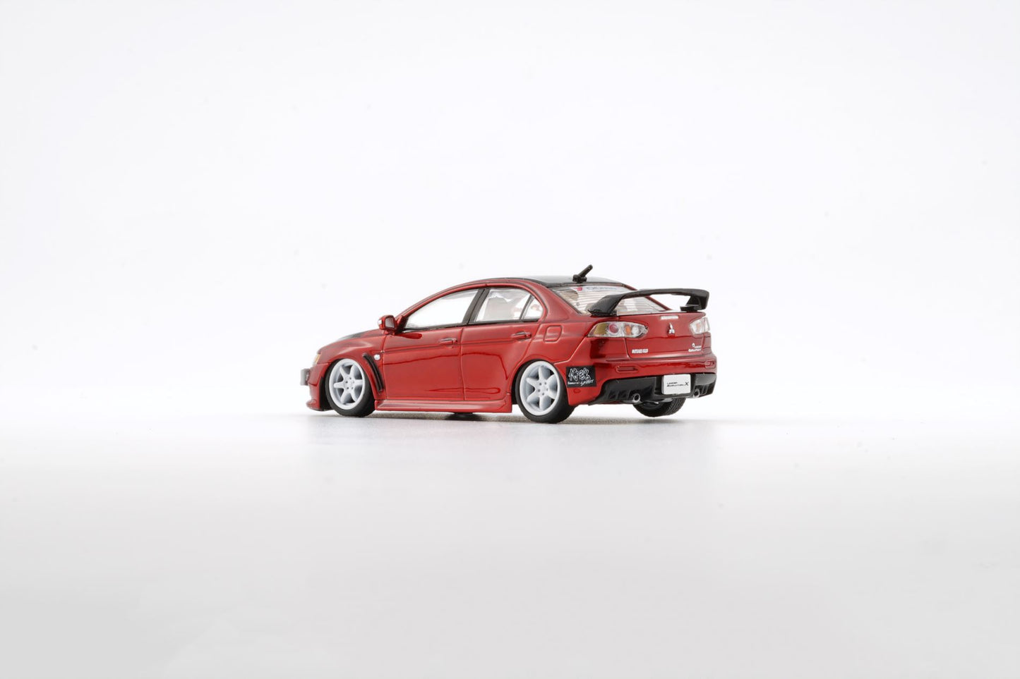 BM Creations 1/64 Mitsubishi Lancer Evolution X Red JDM w/ 4 Additional Wheels (RHD)