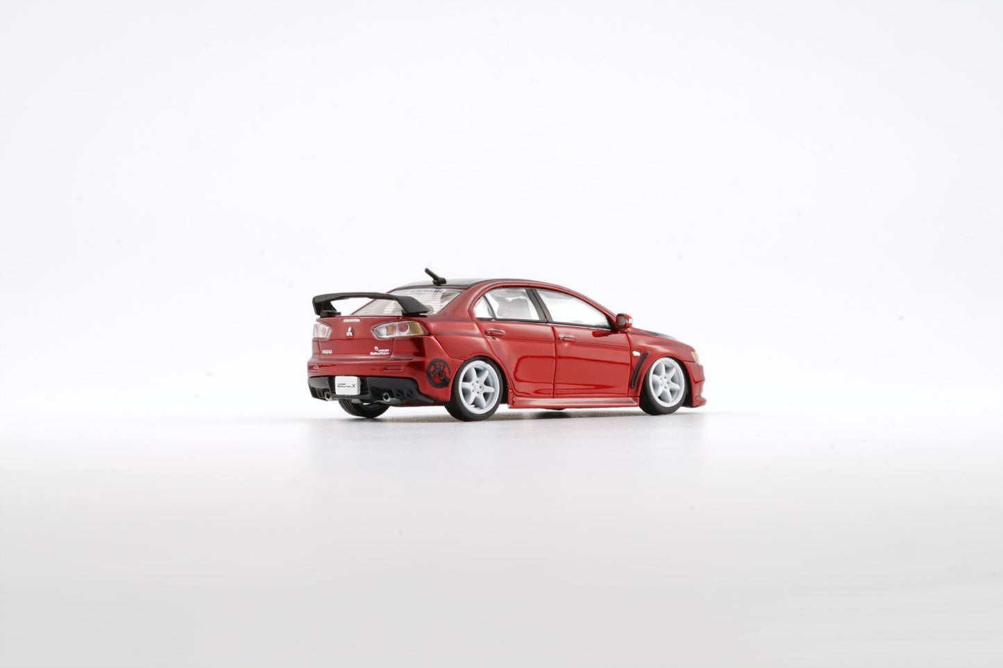 BM Creations 1/64 Mitsubishi Lancer Evolution X Red JDM w/ 4 Additional Wheels (RHD)