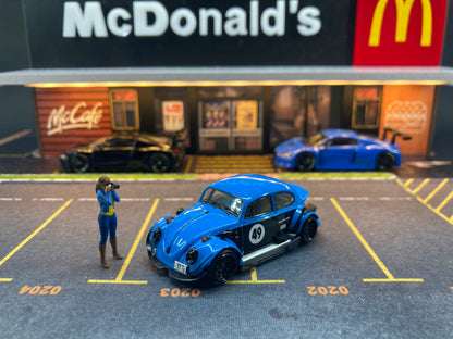 Inspire Model 1/64 Volkswagen Beetle RWB Robert Design Label Series-Blue (LB640008C)
