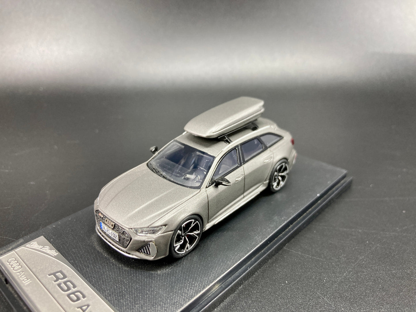 [Premium Resin Model] Stance Hunters 1/64 Audi RS6 Avant with Removable Roof Box - Matt Grey