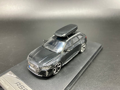 [Premium Resin Model] Stance Hunters 1/64 Audi RS6 Avant with Removable Roof Box -Black