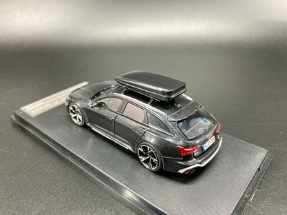 [Premium Resin Model] Stance Hunters 1/64 Audi RS6 Avant with Removable Roof Box -Black