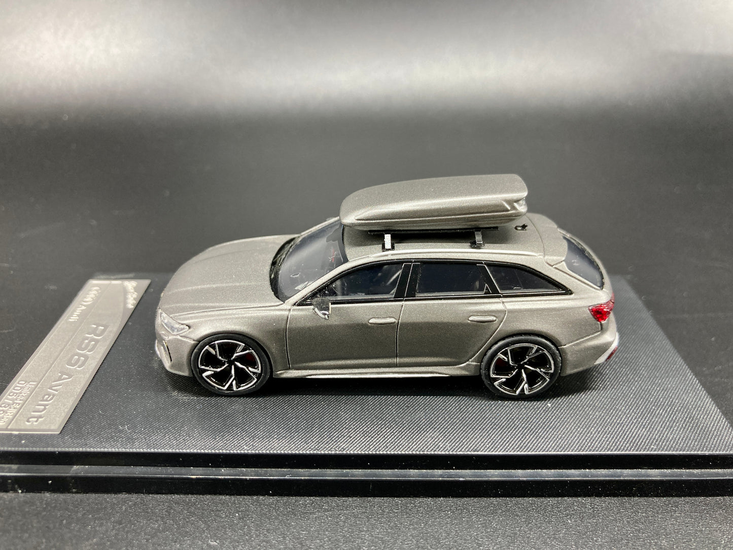 [Premium Resin Model] Stance Hunters 1/64 Audi RS6 Avant with Removable Roof Box - Matt Grey