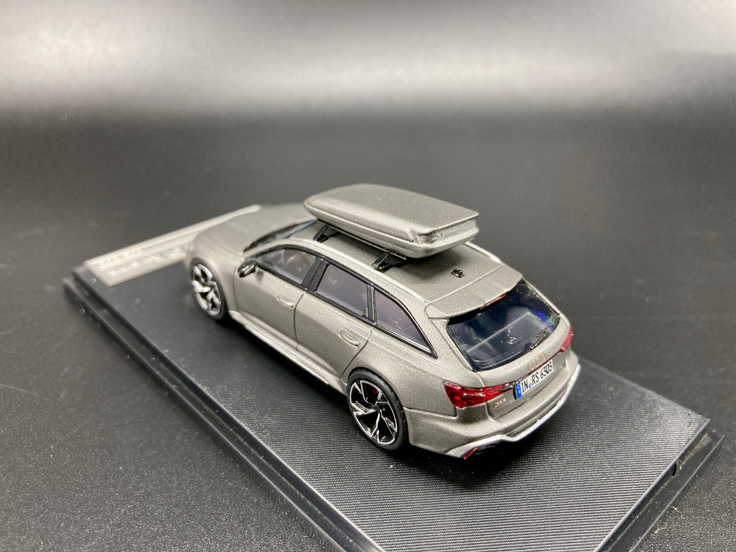 [Premium Resin Model] Stance Hunters 1/64 Audi RS6 Avant with Removable Roof Box - Matt Grey