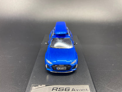 [Premium Resin Model] Stance Hunters 1/64 Audi RS6 Avant with Removable Roof Box - Blue