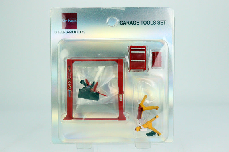 G-Fans 1/64 Garage Car Lift & Repair Tools Set for Diorama- Red (710011A)