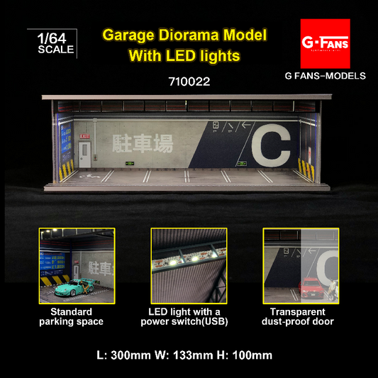 G-Fans 1/64 Japan Car Park LED Light Diorama with acrylic cover