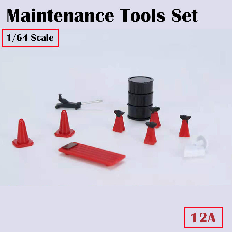G-Fans 1/64 Garage Car Lift & Repair Tools Set for Diorama- Black (710012A)