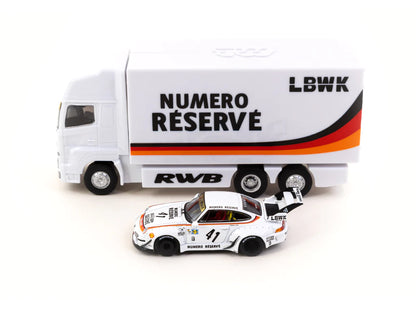 Tarmac Works 1/64 Porsche RWB 993 LBWK w/ Plastic Truck Packaging -Singapore Special Edition- HOBBY64