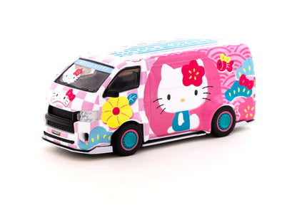Tarmac Works 1/64 Toyota Hiace Widebody Tarmac Works X Hello Kitty Capsule Summer Festival- HOBBY64