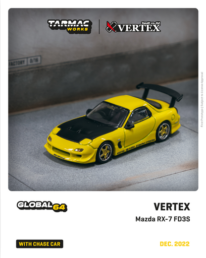Tarmac Works 1/64 VERTEX Mazda RX-7 FD3S Yellow Metallic - GLOBAL64