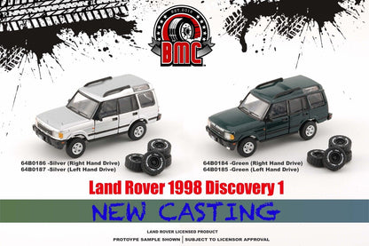 BM Creations 1/64 Land Rover 1998 Discovery 1 with 4 Additional Wheels- Silver (RHD)